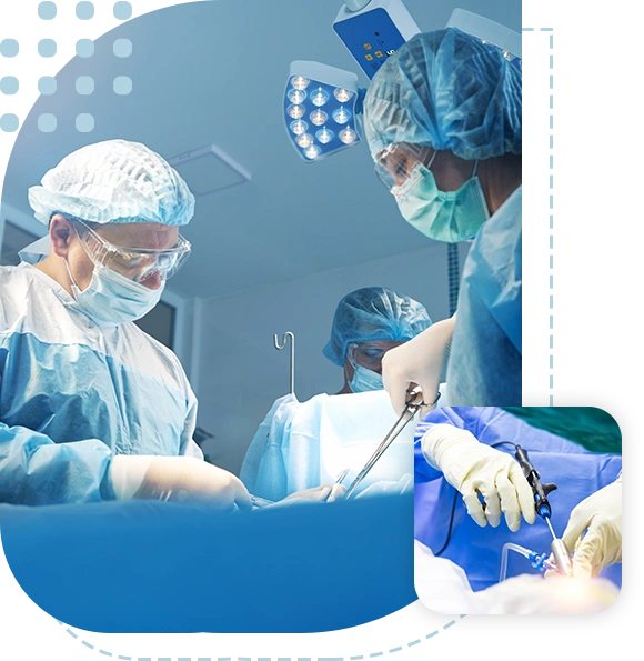 Physicians doing surgery work in operation theater