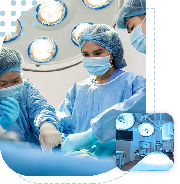 Medical Team Performing Surgical Operation in hospital operating.